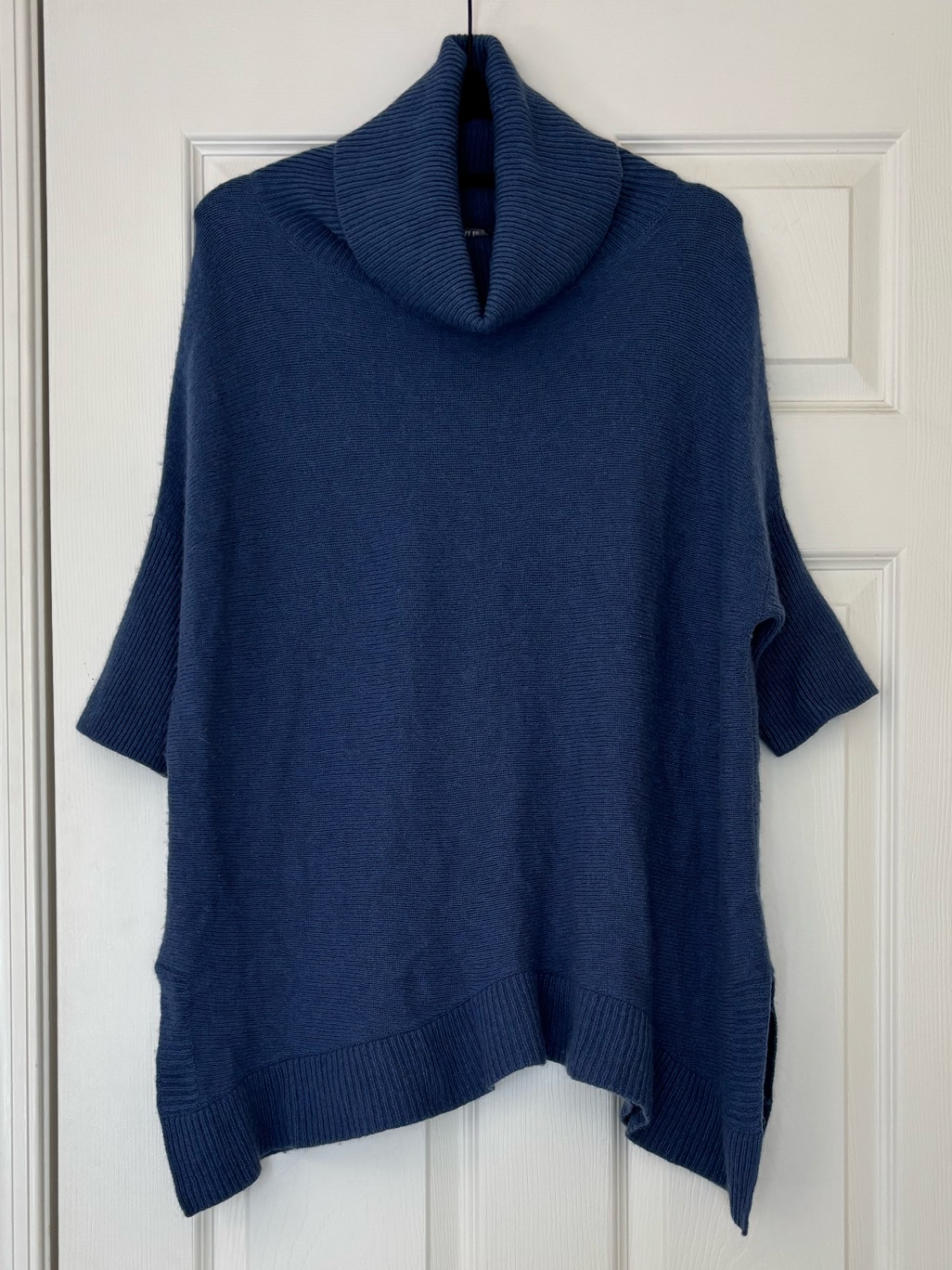 Beryll 100% Cashmere Asymmetrical Pullover Cowl Neck Sweater Poncho
